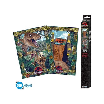 Set 2 plakátů Jurassic Park - Gates & Biodiversity (52x38 cm)