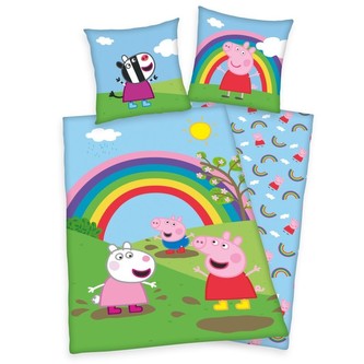 HERDING Povlečení Peppa Pig duha  Bavlna, 140/200, 70/90 cm