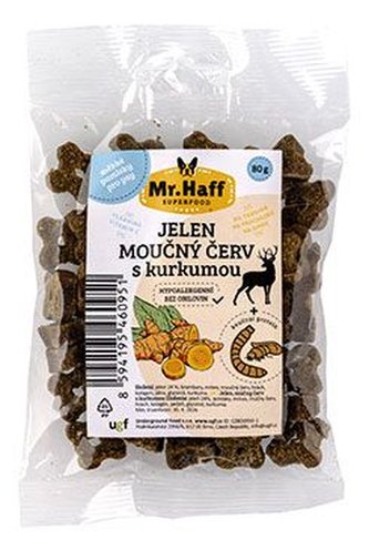 UGF pamlsek pro psy Mr. Haff moučný červ, jelen 80g