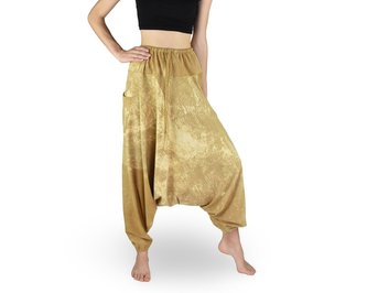 Harémové kalhoty aladin LISA, béžové, pruhy, batika