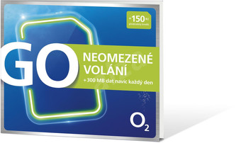 SIM karta O2 s tarifem GO Neomezeně a kreditem 25 Kč