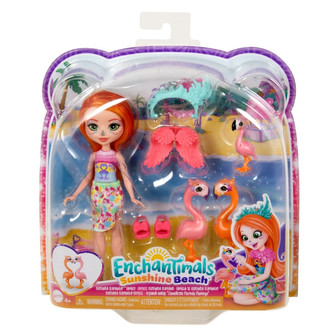 Lalka Enchantimals Rodzina Flamingów Florinda Flamingo + 3 Zwierzątka