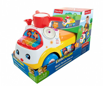 Jeździk Fisher Price Muzyczna Parada żółty Jeździk Fisher Price Muzyczna Parada żółty