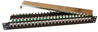 19" Patch panel LEXI-Net EXCLUSIVE 24port, FTP, 50µm, Cat5E, duální svorkovnice, černý