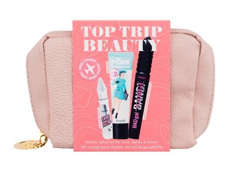 Benefit Top Trip Beauty podkladová báze pod make-up The Porefessional Pore Primer 22 ml + gel na obočí Gimme Brow Brow Volumizing Fiber Gel 3 g 3 Neutral Light Brown + řasenka Bad Gal Bang! Volumizing Mascara 8,5 g Intense Pitch Black