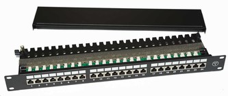 19" Patch panel osazený 19" 1U 24 FTP Cat 6