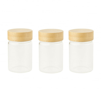 PKV-030 Set 3ks skleněných kulatých dóz