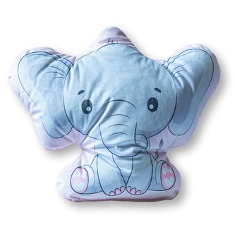 DETEXPOL Tvarovaný mikroplyšový polštářek Slon Polyester, 33x26 cm