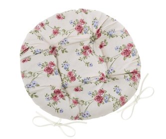 Sedák DITA kulatý prošívaný - Růžička pnoucí růžová, béžová, zelená - průměr 40 cm