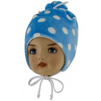 Dětská zimní čepice Puntík; Barva: modrá; Velikost: XS