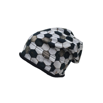Dětská zimní čepice spadená Mozaika black; Barva: černá; Velikost: 44