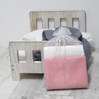 Mušelínové pleny bílá - růžová; Barva: bílá / růžová; Velikost: 70 x 70 cm