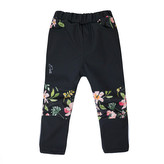 Dětské softshellové kalhoty DUO Spring flowers; Barva: černá; Velikost: 92