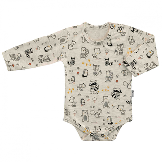 Dětské body DIGITÁL Zvířátka vel. 50 až 74; Barva: béžová; Velikost: 68