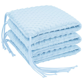 Luxusní mantinel do postýlky MINKY Blue; Barva: modrá; Velikost: 28 x 180 cm