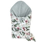 Luxusní oboustranná zavinovačka Minky Arya 3v1; Barva: stříbrná; Velikost: 85 x 85 cm