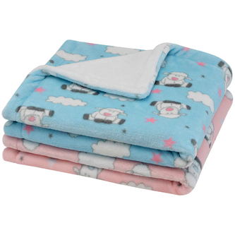 Dětská deka dvojitá Magna Ovečka; Barva: růžová; Velikost: 75 x 100 cm