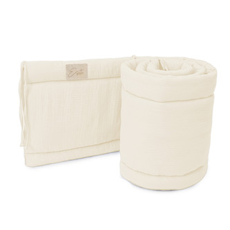 Luxusní mantinel mušelín do postýlky Cream; Barva: smetanová; Velikost: 28 x 180 cm