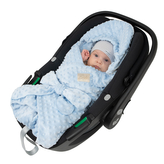 Fusak, zavinovačka do autosedačky Minky Blue; Barva: modrá; Velikost: 101 x 112 cm