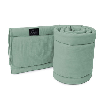 Luxusní mantinel mušelín do postýlky Olive; Barva: olivová; Velikost: 28 x 180 cm