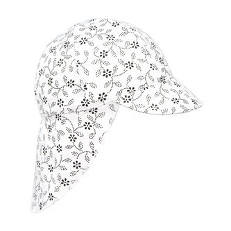 Dětská kšiltovka s krytím krku Lístečky; Barva: bílá; Velikost: L