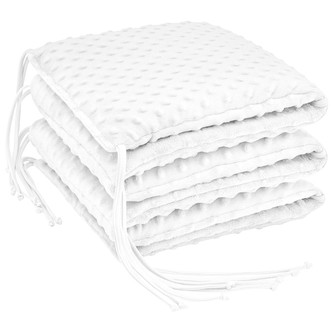 Luxusní mantinel do postýlky MINKY White; Barva: bílá; Velikost: 28 x 180 cm