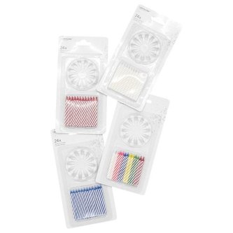 Zestaw świeczek 24szt. z 12 podstawkami