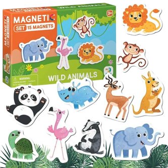 Magnety Safari 15ks v krabičce 17x11x3cm