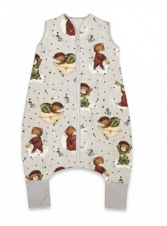 Spací vak s nohavičkami, oteplený, 103 cm, vel. M, Teddy and Moon - béžový; M (2,5r-6l)