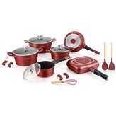 Sada nádobí Royalty, 17 ks, barva burgundy