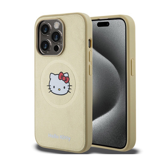 Hello Kitty Leather Kitty Head MagSafe - pouzdro pro iPhone 14 Pro Max (zlaté)