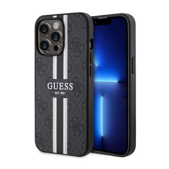 Guess 4G Printed Stripes MagSafe - pouzdro pro iPhone 13 Pro Max (černé)