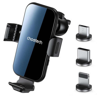 Držák do auta X05 s QI nabíjením pro Vent Car Mount Wireless Charger 15W pro černé auto