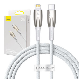 Kabel USB-C pro Lightning Baseus řady Glimmer, 20 W, 1 m (bílý)