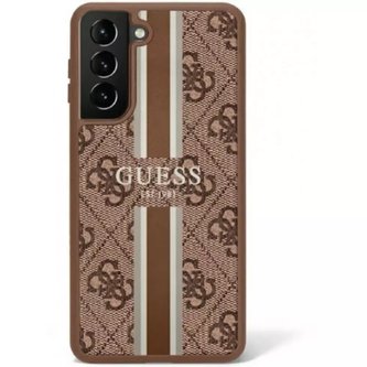 Etui Guess GUHCS23SP4RPSW do Samsung Galaxy S23 S911 brązowy/hnědé pevné pouzdro 4G s potištěným pruhem