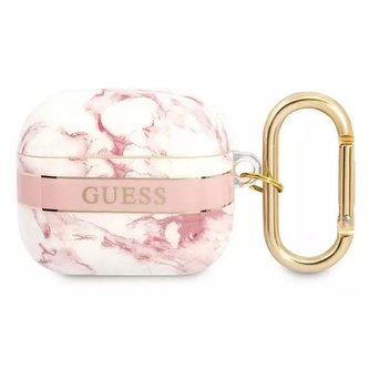 Guess GUA3HCHMAP kryt AirPods 3 różowy/růžový Marble Strap Collection