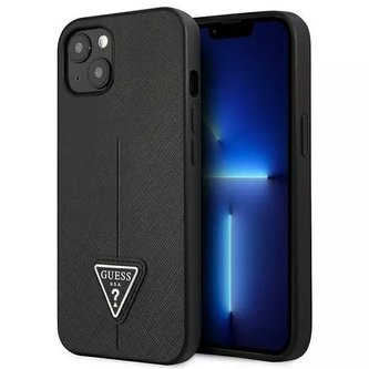 Etui Guess GUHCP13SPSATLK do Apple iPhone 13 Mini 5,4" černý/černý pevný obal SaffianoTriangle Logo