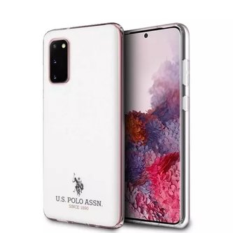 Pouzdro na telefon US Polo Shiny pro Samsung Galaxy S20 bílá/bílá
