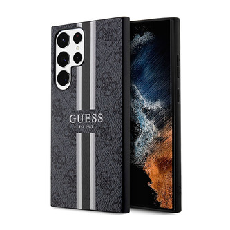 Guess 4G Printed Stripe - pouzdro pro Samsung Galaxy S23 Ultra (černé)