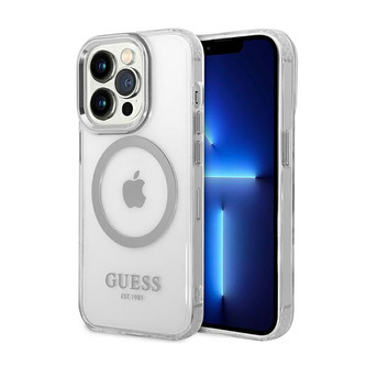 Guess Metal Outline MagSafe - pouzdro pro iPhone 14 Pro Max (čiré)