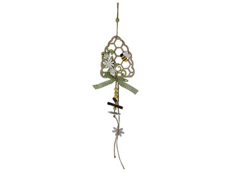 Závěs dřevo 100X120mm včelí plástev ve tvaru úlu, přírodní, barevná