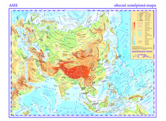 Ázia Všeobecne zemepisná mapa