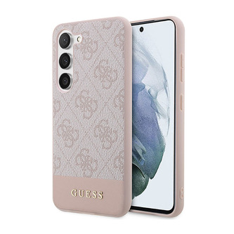 Guess 4G Bottom Stripe Metal Logo Collection - pouzdro pro Samsung Galaxy S23 (růžové)