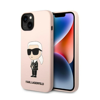Karl Lagerfeld Silicone NFT Ikonik MagSafe - pouzdro pro iPhone 14 Plus (růžové)