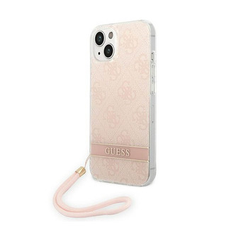 Guess 4G Print Cord - pouzdro pro iPhone 14 Plus (růžové)