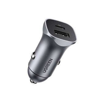 UGREEN CD130 nabíječka do auta, USB-A PD 3.0, USB-C, QC3.0 30W (šedá)