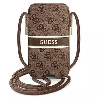 Guess kabelka GUPHM4GDBR 6,1" hnědé / hnědé pevné pouzdro 4G Stripe