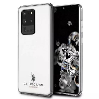 Pouzdro na telefon US Polo Shiny pro Samsung Galaxy S20 Ultra bílá/bílá