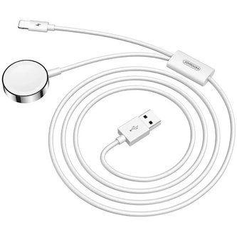 Joyroom 2v1 Qi bezdrátová nabíječka pro Apple Watch / USB kabel – Lightning 1,5 m bílá (S-IW002S)
