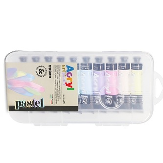 Akrylové barvy PRIMO PASTEL, sada 10 x 18ml, tuby